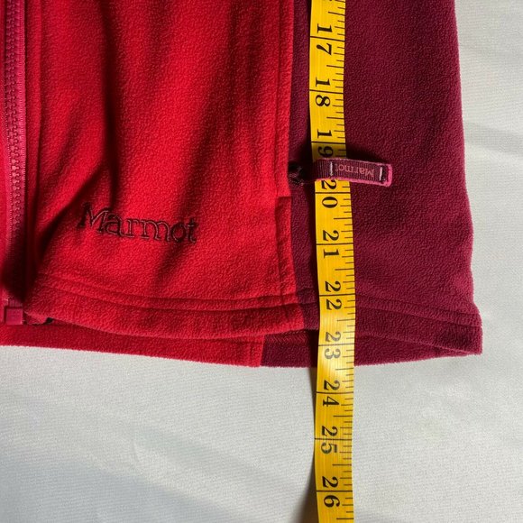 Marmot Womens Red Fleece Jacket Light Weight Zip Front Coat Size Large - Picture 6 of 6